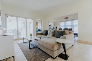 Living Room – Spacious and sunlit, perfect for cozy evenings and easy access to the patio.