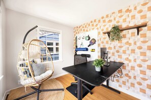 Here is another bedroom. We use it as a designated office with a sofa bed sleep for 1