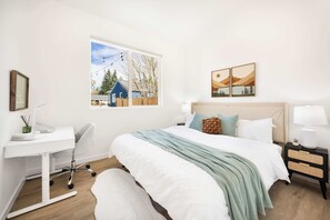 Here is the bedroom with a comfortable king size bed