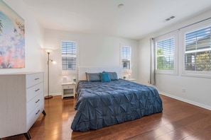 Primary bedroom with king bed