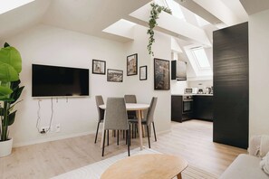 Bright and inviting layout for relaxing or enjoying meals together.