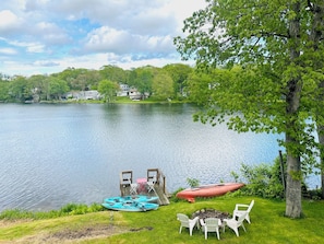 Kayaks and canoe are provided for free.
Bring your own wood for firepit