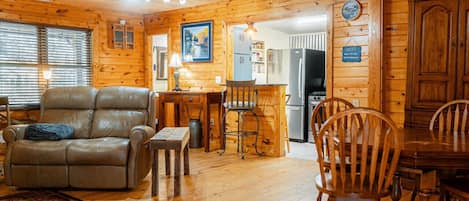 View of Living Room, Dining Area and Kitchen
