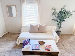 Living room with board games