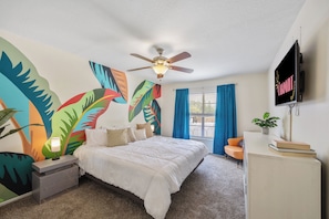 Master bedroom -Tropical comfort meets restful vibes in this king suite retreat.