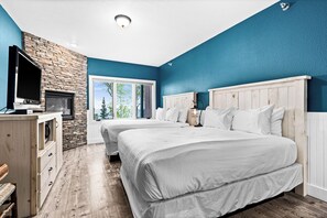 Fireside comfort with a lakefront view