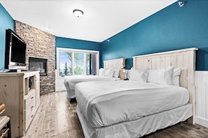 Fireside comfort with a lakefront view
