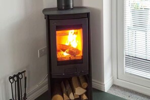 The wood burner - toasty warmth on those cooler days