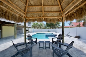 Tiki time! Unwind island-style in your private outdoor retreat.