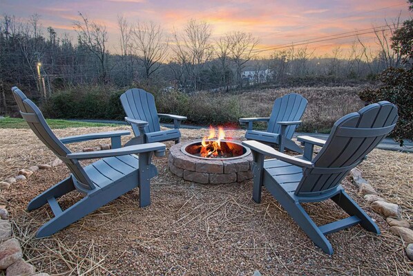 Enjoy the fresh air while sitting by the fire.