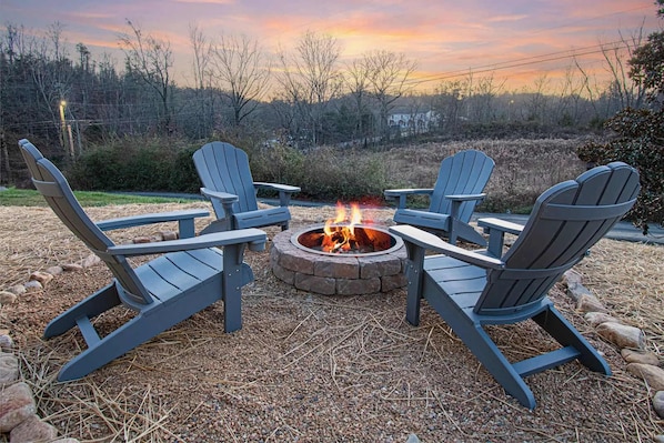 Enjoy the fresh air while sitting by the fire.
