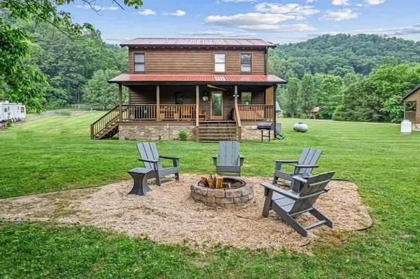 Enjoy the fresh air while sitting by the fire.