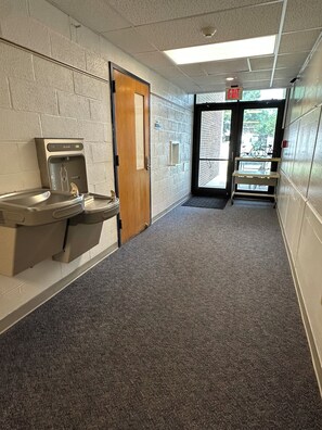 Wooden door on the left:  Classroom 103.