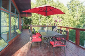 Deck overlooking Basshaunt Lake