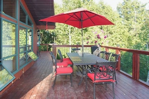 Deck overlooking Basshaunt Lake