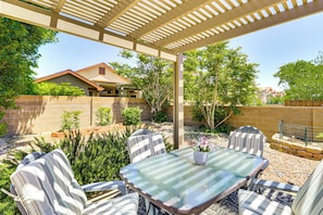 Fenced Backyard | Pergola w/ Dining Area | 2-Story Home