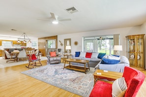 Living Room | Queen Sleeper Sofa | Central Heating & A/C
