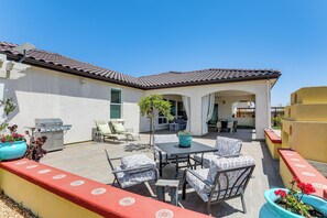 Patio | 20-Acre Property w/ On-Site Vineyard