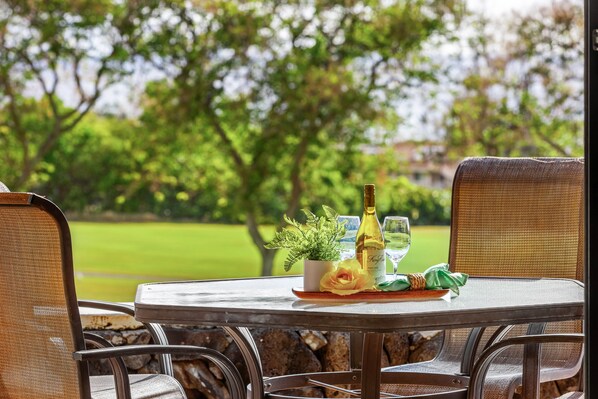 Sip your morning coffee with beautiful views of the golf course from your private balcony.