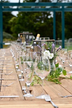 Outdoor banquet area