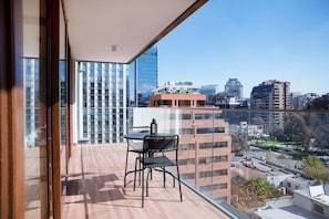 Enjoy stunning city views from your private balcony, perfect for morning coffee or evening relaxation.