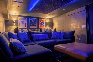 State of the Art Movie/Theater Room with 100" Smart TV and Complete Surround Sound