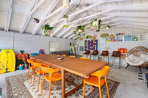 Detached Entertainment Room- Shared - TV, Foosball, Lounge, Games + Beach Toys