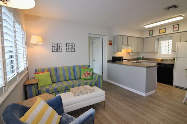 Living area with sleeper sofa