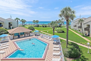 Pool and beach views