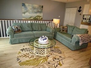 Living area with Queen Sleeper Sofa