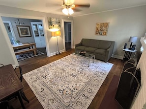 Living room with a sofa bed