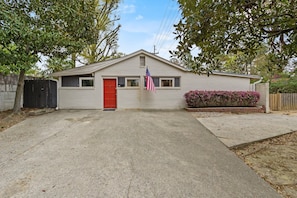 Exterior view of the home and the driveway