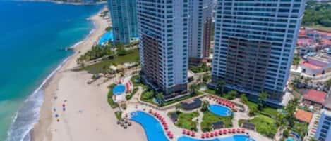 Amazing beachside pools in front of one of the largest beaches in Puerto Vallarta