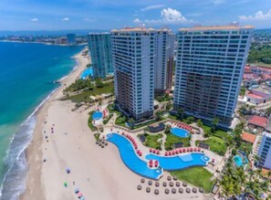 Amazing beachside pools in front of one of the largest beaches in Puerto Vallarta
