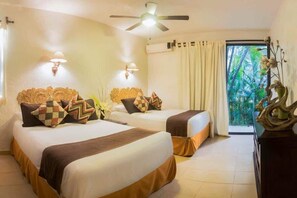 The second bedroom has 2 double beds