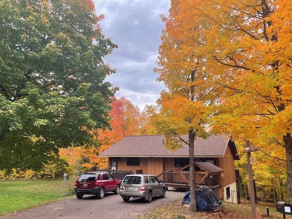 The view of Cabin Fevers in the fall!