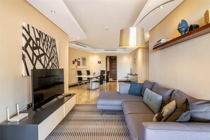 Lounge view from a different angle with dining area to the rear