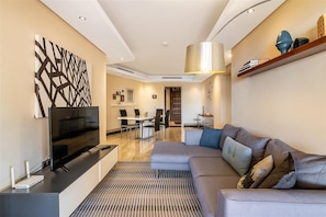 Lounge view from a different angle with dining area to the rear