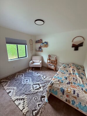 twin size bed in 3rd upstairs bedroom 