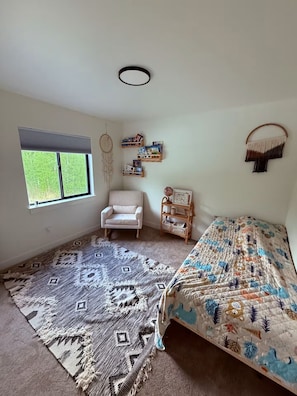 twin size bed in 3rd upstairs bedroom
