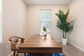 Bright, modern workspace with desk and natural light – perfect for productivity