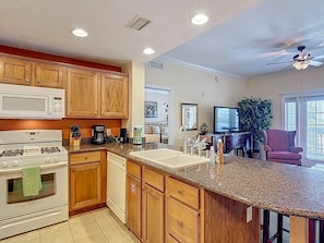 Prepare your home cooked meal in our fully equipped kitchen