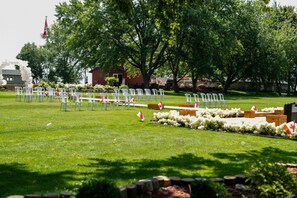 Outdoor banquet area