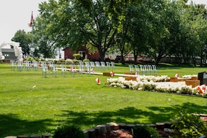 Outdoor banquet area