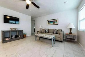 Spacious Living area with sofa bed. 