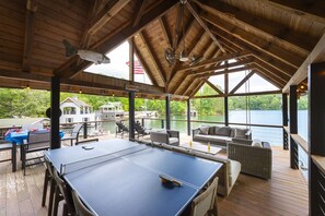 Boathouse with ping pong table