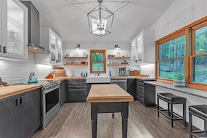 Indoors, Kitchen, Floor, Lamp, Sink