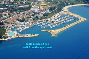 Zenta  beach, 15 min walking from the apartment