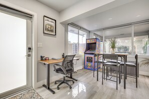Laptop-Friendly Workspace | Dining Area | Single-Story Home | 675 Sq Ft