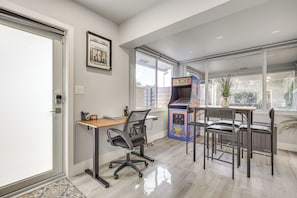 Laptop-Friendly Workspace | Dining Area | Single-Story Home | 675 Sq Ft